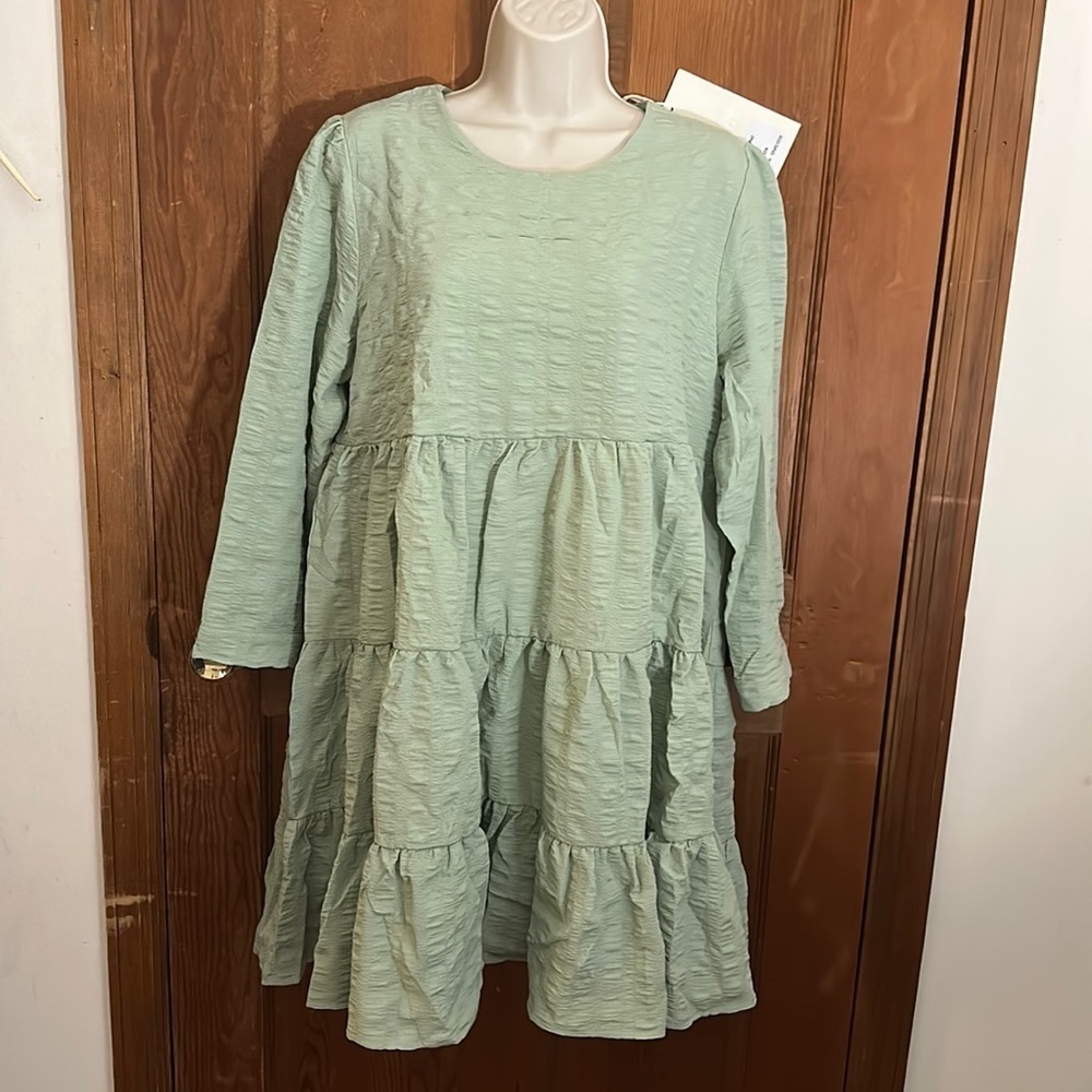 Focus Mint Green Ruffle Babydoll Mini Dress Size Large